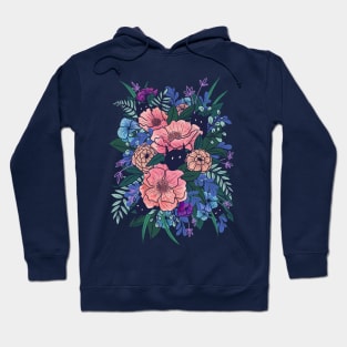 Wild Flowers (on Blue) Hoodie